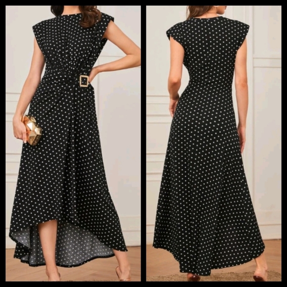 SHEIN Dresses & Skirts - Boho Black Polka Dot Dress M, L,& XL NWOT